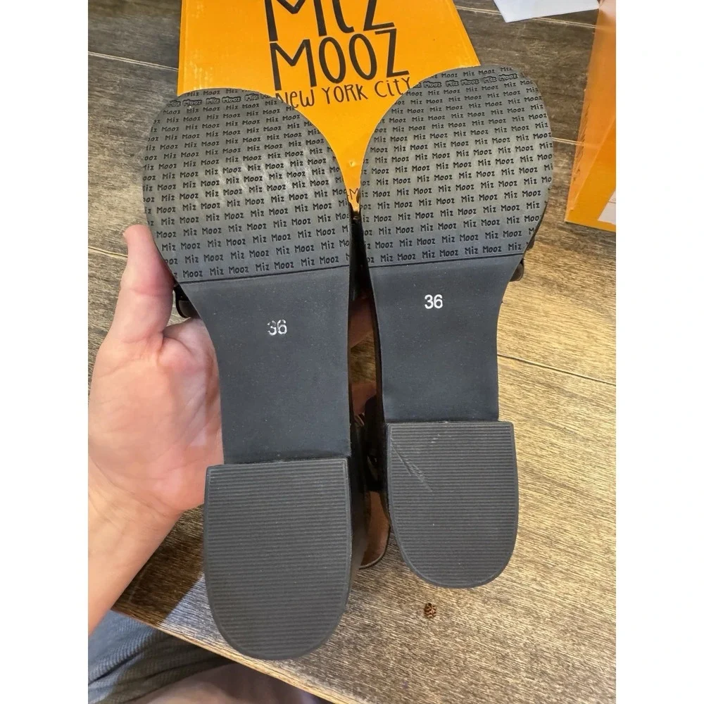 Miz Mooz Leather Heeled Sandals Graciela Black Size 36 US‎ 5.5-6